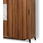 Pasific Home Huga Sürgülü 2 Kapaklı Aynalı Gardırop, Ceviz ,150 cm - Görsel 3