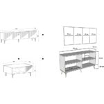 Cantek Dizayn Draw Tv Sehpası Konsol ve Orta Sehpa 3'lü Salon Takımı Beyaz- Royalmermer - Görsel 5