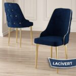 Canisa Concept Krax Serisi  Babyface Kumaş Yemek Odası Sandalyesi Gold Metal Ayak 1 Adet Sandalye