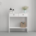 Luvia Mobilya Çift Çekmeceli Beyaz Dresuar