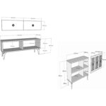 Demonte Dekor Karel Tv Sehpası  ve Konsol 2'li Salon Takımı Antrasit-Gümüş - Görsel 5