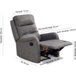 Niron Comfort TV Koltuğu Fonksiyonel Baba Koltuğu Gri Keten Kumaş Yatan Tekli Berjer Koltuk - Görsel 4