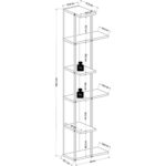 Lagomood Feza Köşe Kitaplık Beyaz - Görsel 4