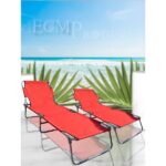 Ecm Proger Katlanır Kademeli Şezlong 2 'li Paket Kırmızı