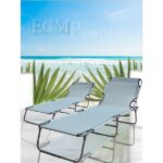Ecm Proger -Sırt ayarlı katlanabilir kademeli şezlong 2'li set - Gri
