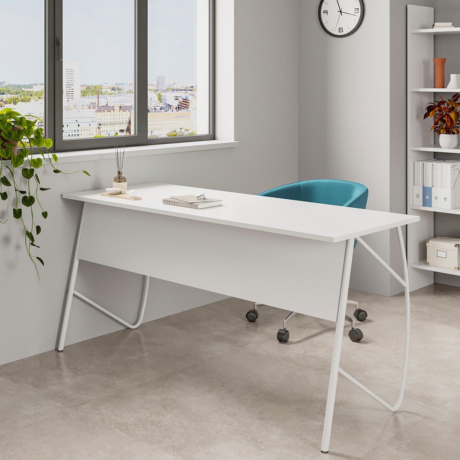 110000664150615.jpg Lagomood Ella Çalışma Masası 150 cm Beyaz - Görsel 1