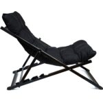 Hundemir Katlanabilir Minderli  Bahçe Balkon  Teras Şezlong 2 Şezlong 1 Sehpa (Siyahiskelet ) - Görsel 3