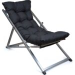 Hundemir Katlanabilir Minderli  Bahçe Balkon  Teras Şezlong 2ŞEZLONG1SEHPA(METALIKISKELET) - Görsel 2