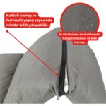 Xpermate Pofuduk Şezlong Minderi Çantalı 60X180X12CM Su Itici,katlanır,uv Güneş Dayanımı, Fermuar, Antrasit - Görsel 3