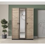 Erezoğulları Mobilya Vega 3 Kapaklı Modern Aynalı Elbise Dolabı Gardrop 135X50X200CM