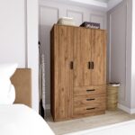 Easy Atlantik Çam 3 Kapılı 3 Çekmeceli Çok Amaçlı Elbise Dolabı - Görsel 2