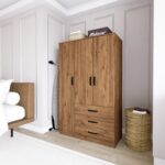 Easy Atlantik Çam 3 Kapılı 3 Çekmeceli Çok Amaçlı Elbise Dolabı - Görsel 5