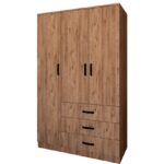Easy Atlantik Çam 3 Kapılı 3 Çekmeceli Çok Amaçlı Elbise Dolabı - Görsel 6