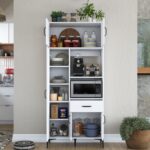 Rani JE165 Çok Amaçlı Dolap 5 Kapaklı 1 Çekmeceli Kiler Mutfak Dolabı Beyaz - Görsel 3