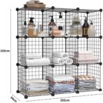 Decorelax 9 Bölmeli Tel Küp Çok Amaçlı Organizer Raf Siyah 33CM Mutfak, Oyuncak, Kiler, Depolama Rafı - Görsel 5