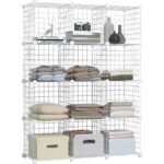 12 Bölmeli Tel Küp Çok Amaçlı Organizer Raf Beyaz 33CM Mutfak, Oyuncak, Kiler, Depolama Rafı - Görsel 4