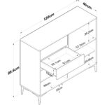 Rani Je166 Kahve Köşesi Çok Amaçlı Dolap 4 Kapaklı 2 Çekmeceli Kiler Mutfak Dolabı Sepet Ceviz - Beyaz - Görsel 2