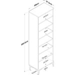 Rani JE102 Çok Amaçlı Dolap 2 Kapaklı 7 Raflı Banyo Kiler Mutfak Dolabı Sepet Ceviz - Beyaz - Görsel 2