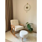 Ars Safir Sallanan Ahşap Berjer Koltuk Yanında Puf ve Yastık Hediyeli - Görsel 2