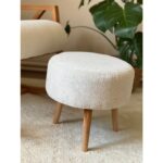 Ars Safir Sallanan Ahşap Berjer Koltuk Yanında Puf ve Yastık Hediyeli - Görsel 3