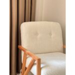 Ars Safir Sallanan Ahşap Berjer Koltuk Yanında Puf ve Yastık Hediyeli - Görsel 4