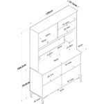 Rani JE176 Çok Amaçlı Dolap 8 Kapaklı Raflı Kiler Mutfak Dolabı Beyaz - Sepet Ceviz - Görsel 2