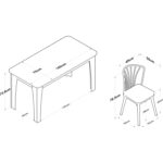 Rani JC114 Mutfak Masa Sandalye Takımı Sepet Ceviz - Beyaz - Görsel 2