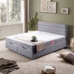 Setay Sofia İkili Set Çift Kişilik Baza Başlık -  Açık Gri