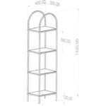 Dekopratik Mona Gold Köşe Kitaplık Dekoratif Aksesuar Rafı Mutfak Rafı 40CM Füme Camlı - Görsel 4