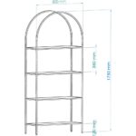 Dekopratik Mona Siyah Kitaplık Dekoratif Aksesuar Rafı Mutfak Rafı Şeffaf Cam - Görsel 5