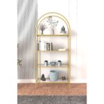 Dekopratik Mona Gold Kitaplık Dekoratif Aksesuar Rafı Mutfak Rafı Şeffaf Cam