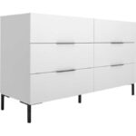 adore mobilya Oryana 6 Çekmeceli Şifonyer-Mat Lake Beyaz 140X81X44 cm - Görsel 2