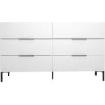 adore mobilya Oryana 6 Çekmeceli Şifonyer-Mat Lake Beyaz 140X81X44 cm - Görsel 3