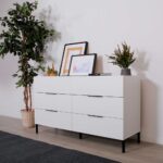 adore mobilya Oryana 6 Çekmeceli Şifonyer-Mat Lake Beyaz 140X81X44 cm - Görsel 4