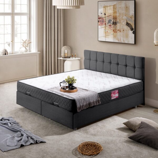 Setay Berlin İkili Set Çift Kişilik Baza Başlık - Antrasit