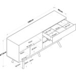 Rani GD110 Modern Ayaklı Bölmeli Çekmeceli Kapaklı Konsol Beyaz - Sepet Ceviz - Görsel 2