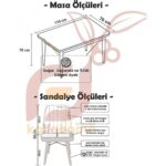 Fixed Efes 70X110 Sabit Mutfak Masası Yemek Masası Masa Sandalye Takımı 4 Kahverengi Sandalye - Görsel 4