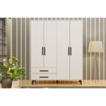 Metalia Gm 070-A Novado Siyah Kulplu Ayaklı Gardırop