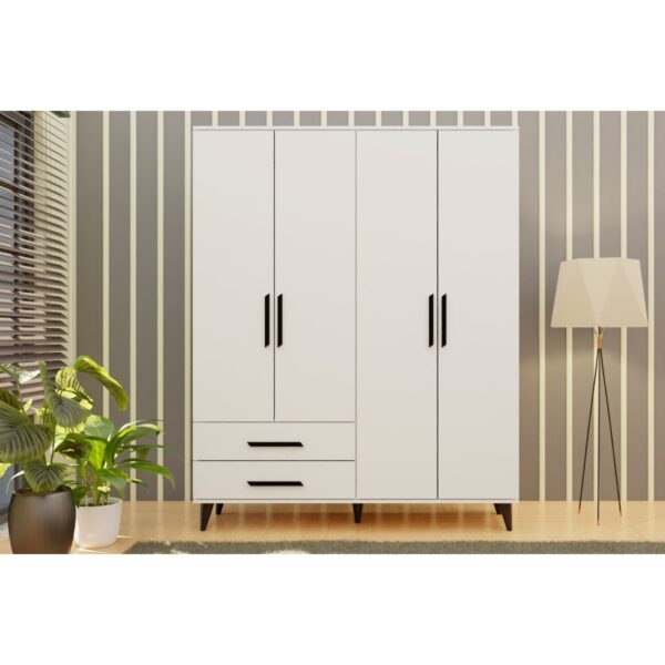 Metalia Gm 070-A Novado Siyah Kulplu Ayaklı Gardırop