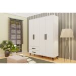 Metalia Gm 070-A Novado Siyah Kulplu Ayaklı Gardırop - Görsel 2