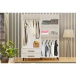 Metalia Gm 070-A Novado Siyah Kulplu Ayaklı Gardırop - Görsel 4