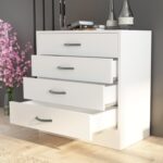 Eco Room Amor 4 Çekmeceli Şifonyer - Beyaz - 86 cm - Görsel 2