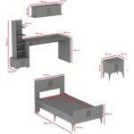 Cantek Dizayn Assimo Çocuk Genç Odası Takımı (P-T-L-G) Beyaz-Beyaz - Görsel 5