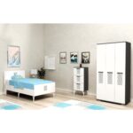 Demonte Dekor Asimo Çocuk Genç Odası Takımı (H-L-C) Antrasit-Beyaz