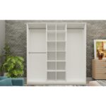 Metalia Gm 081 Favorite 6 Kapılı Aynalı Beyaz Siyah Kulplu Gardırop - Görsel 3