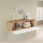 L'occi Concept Meela 100 cm Kapaklı Aynalı Dresuar Antre Hol  Çam-Beyaz MA12-AW - Görsel 3