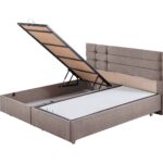 Setay Viyana Çift Kişilik Baza Başlık Letto Yatak Seti Kahve - Görsel 4