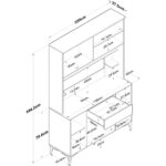 Rani JE177 Çok Amaçlı Dolap 8 Kapaklı 1 Çekmeceli Raflı Kiler Mutfak Dolabı Beyaz - Sepet Ceviz - Görsel 2