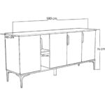 Alonex Tarz Konsol 180 cm (Metal Kulp, Sepet,beyaz) Salon Odası Konsolu Tv Konsolu - Görsel 7