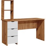 Setay Litera Ranza Dolap Masa + 1 Adet Comfort Yatak, Koyu Ceviz/Beyaz - Görsel 4